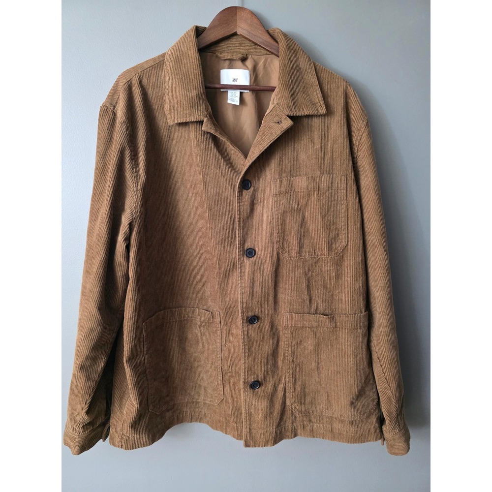 HM Mens Corduroy Chore Jacket Tan Brown Workwear XXL 0978439 5